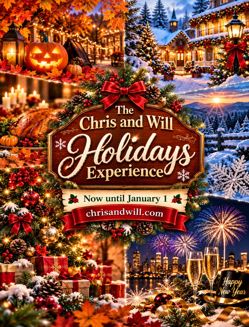 The Chris and Will Holidays Experience, now until January 1 at chrisandwill.com
