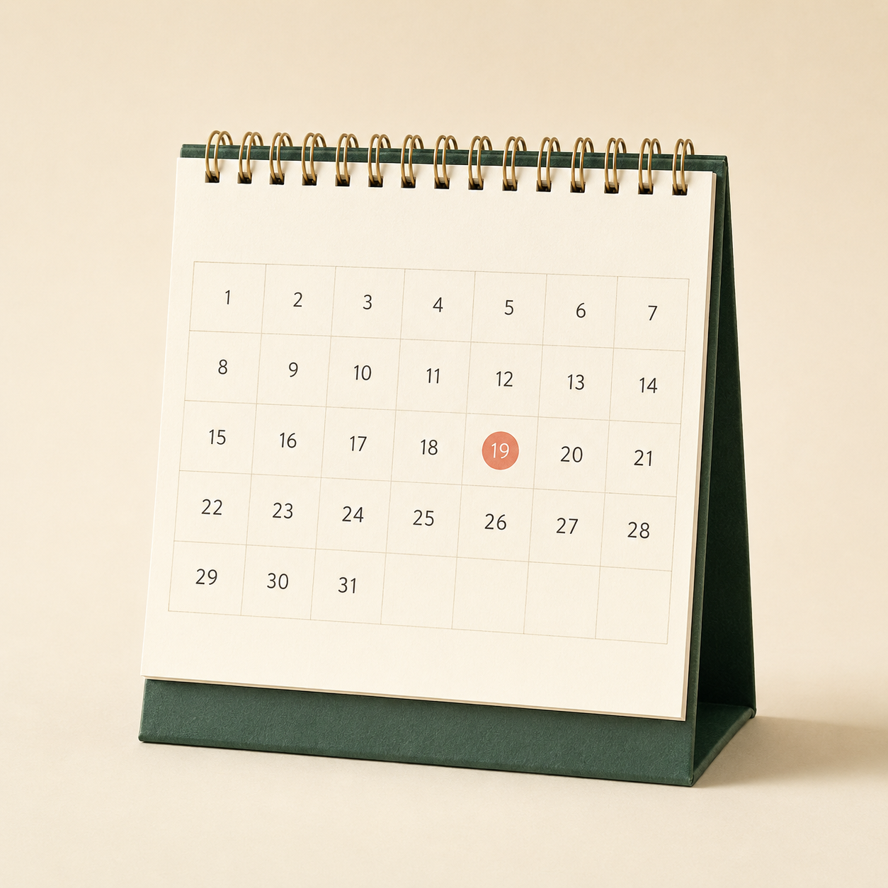 A realistic desktop calendar